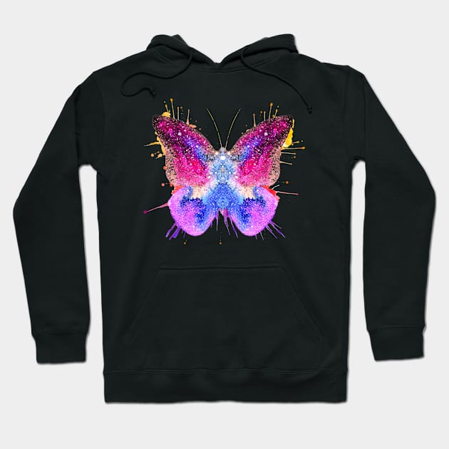 Colorful Watercolor Butterfly Hoodie by IvaCybergirls